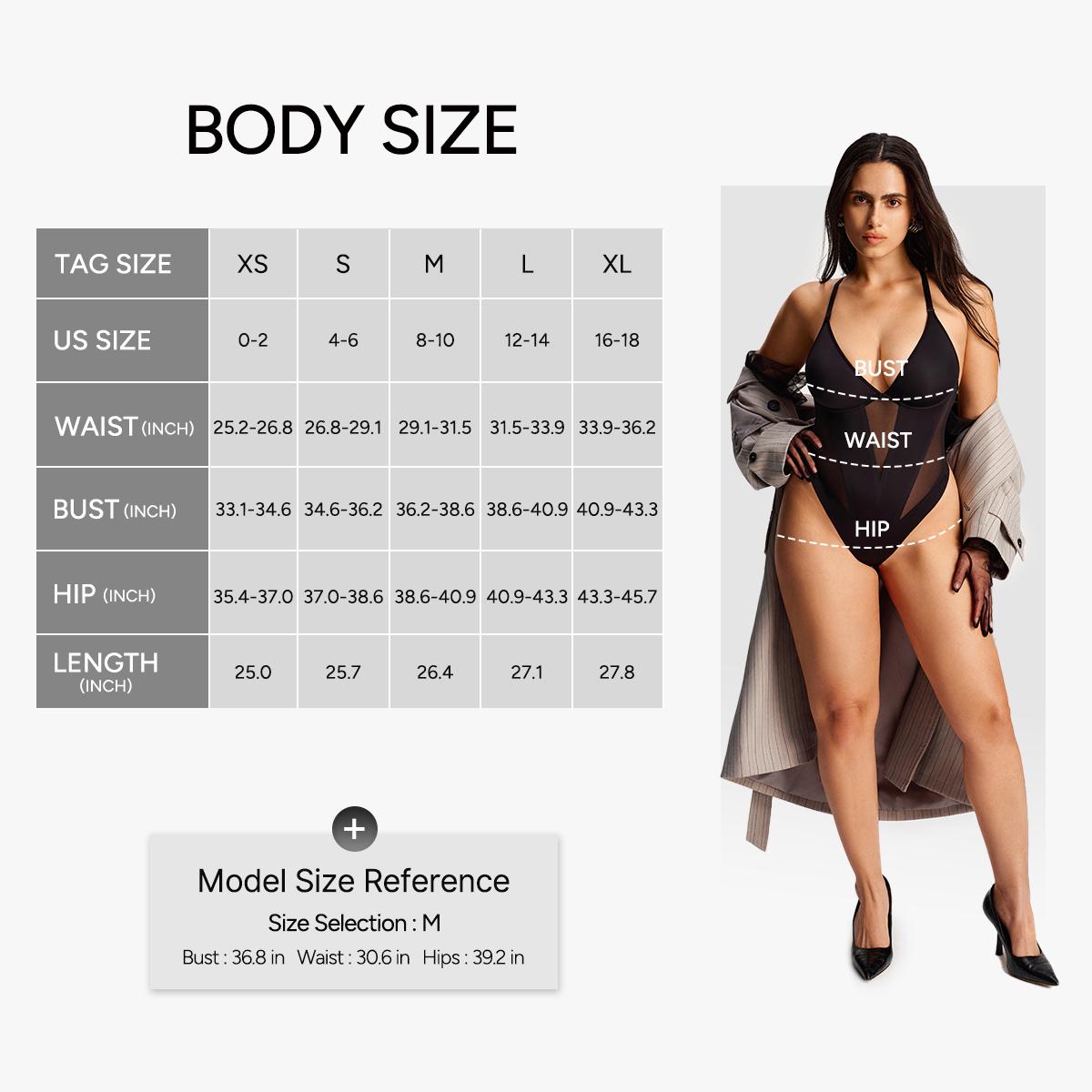 Nebility Women's Deep V Mesh Shapewear Bodysuit with Adjustable Straps for Chest Support and Tummy Control Thong Design for Snatched Waist Womenswear Compression Basic Minimalist Black