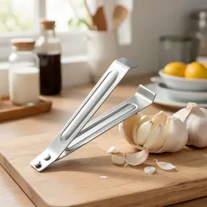 【Free Shipping 】Multi-functional Stainless Steel Garlic Peeler Clip, Must-Have Kitchen Gadget, Easy Fast Garlic Peeling Tool, Can Be Used As Tweezers & Hair Remover