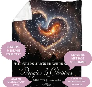 Couple Star Map Blanket, Custom Star Map Blanket, Couple Anniversary Blanket, Newlywed Gift, Valentine Gift, Christmas Gift - Personalized Gifts