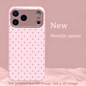 Simple and refreshing pink polka dot pattern, metal-painted glass phone case, anti-drop and anti-fingerprint, skin-friendly feel, suitable for iPhone 17 pro , 16, 15, 14, 13, 12, 11 and other series models, can be given as a gift to friends or family.