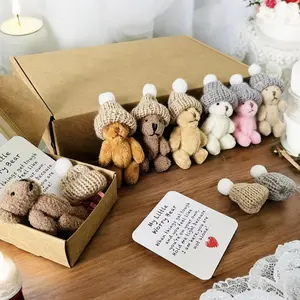 6pcs Bear Hug Love Reminder Plush Toys, Teddybear Stuffed Animal, Interactive Hand & Foot Design, Perfect Party Gift, Christmas Present, Desk Decor, Collectible, Stocking Stuffers