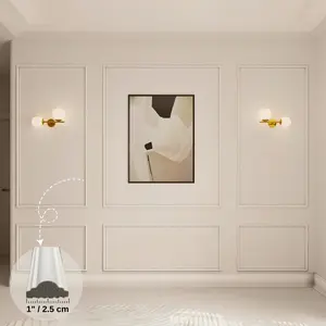 Peel and Stick Wall Molding Package Ready to Assemble, Pre-Cut Factory Primed, Wall Panel Kit, Wall Molding Package - Wall Trim Kit (Model-3)