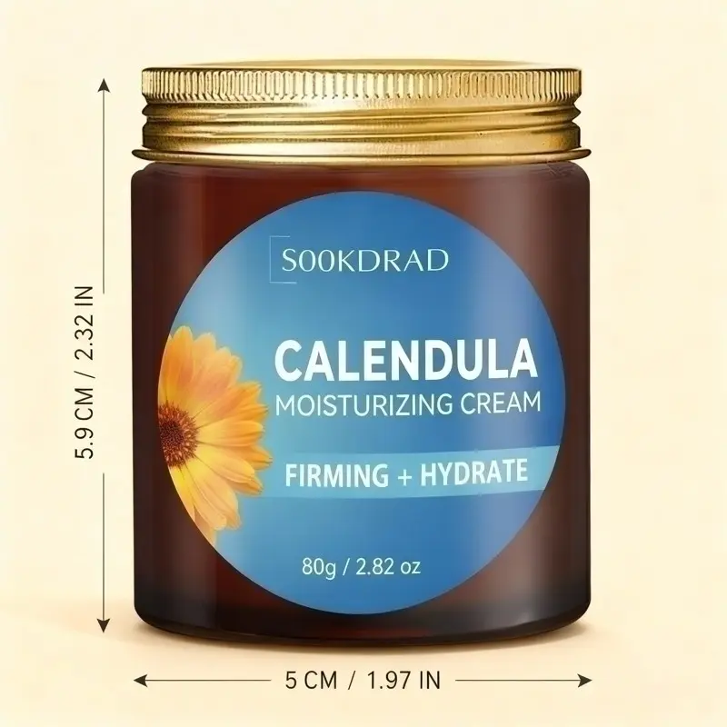 Calendula Moisturizing Face Cream, Deeply Moisturizing, Natural Calendula Ingredients, Firming Hydrating, Unisex, 80g/2.82oz, Dry Skin, Seasonal Moisture, Daily Moisture Nourishing, Daily Facial Moisturizer