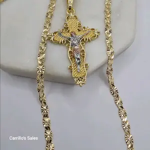 CHRIST ON THE CROSS pendant three colors chain gold-plated CHRIST ON THE CROSS pendant three colors chain gold-plated