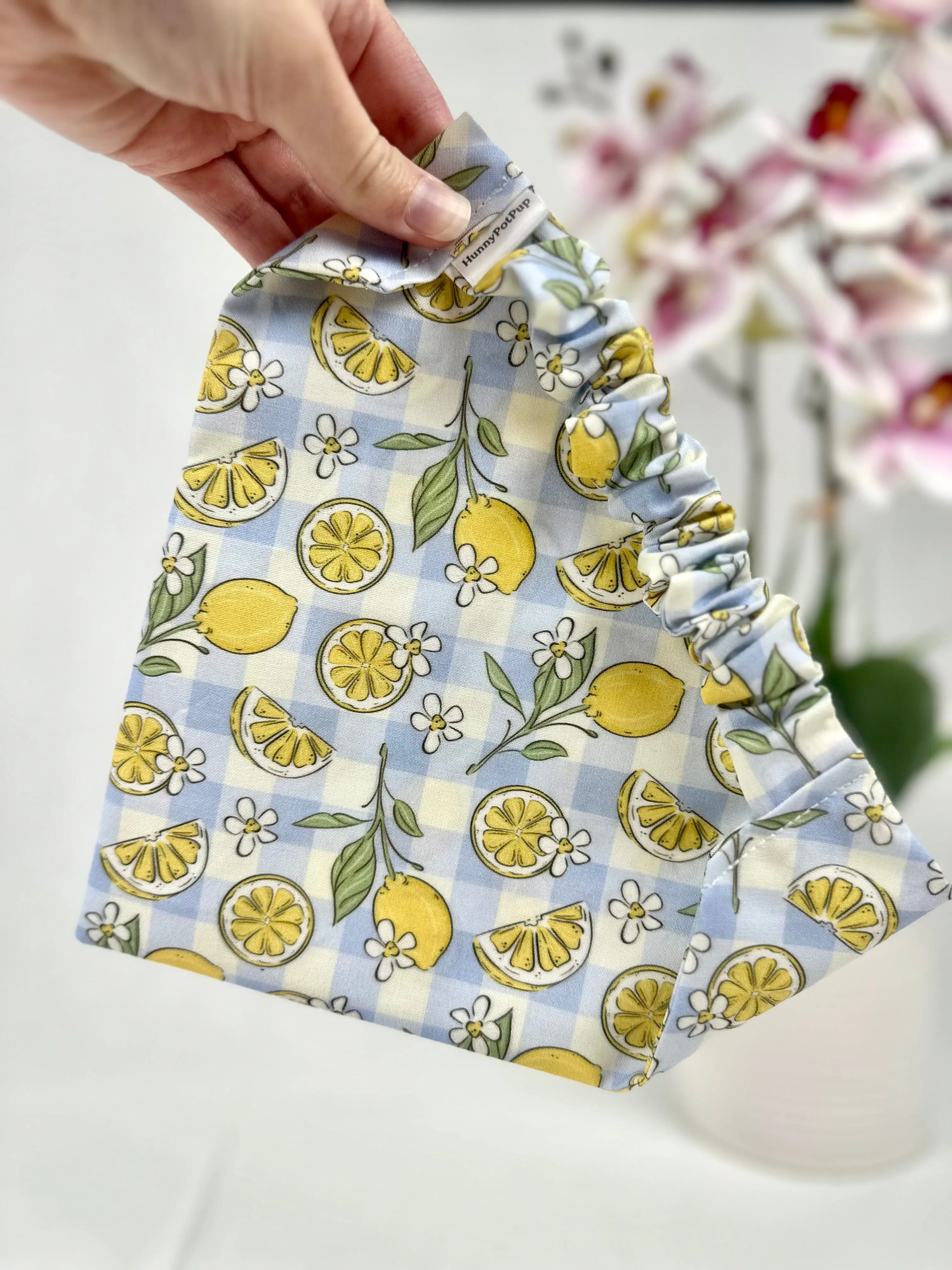 Scrunchiedana -Limoncello Dog Scrunchie Bandana, Stretchy Elastic Slip-On User-Friendly Fashionable Dog Neck Accessory