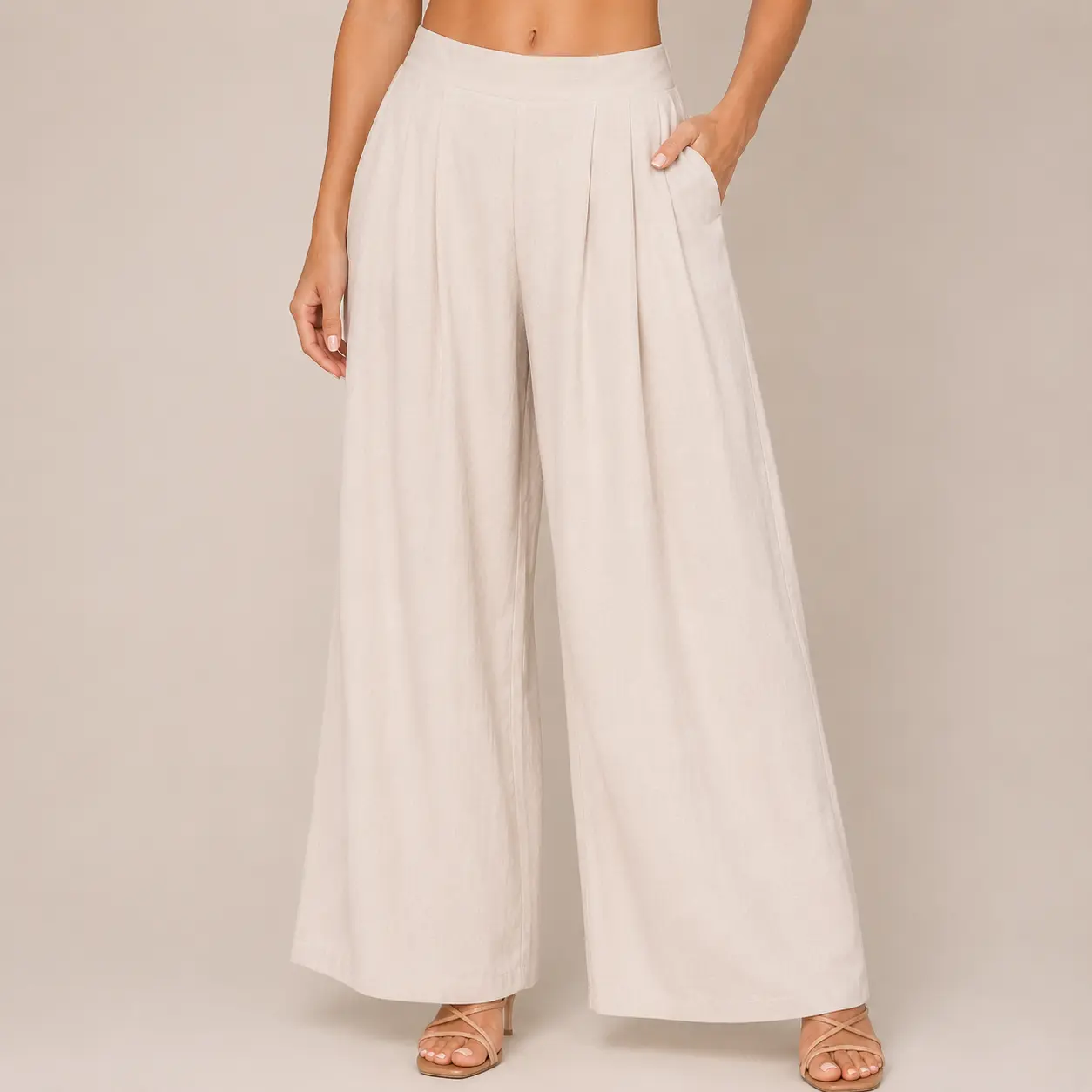 Light Beige Woven Corset Pants