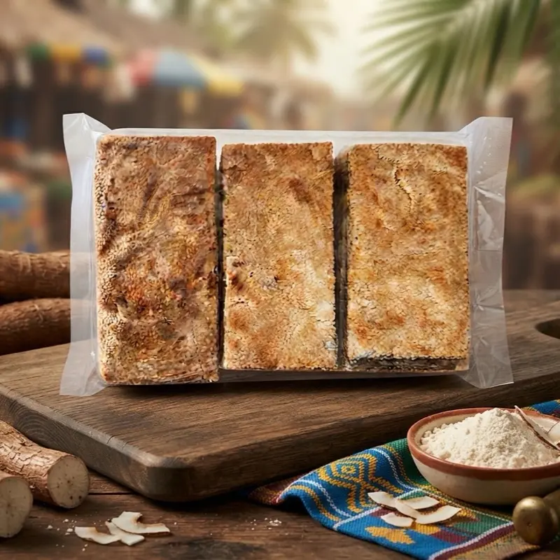 Kasav dous okap -sweet cassava bread coconut 3pack(6pieces) snack