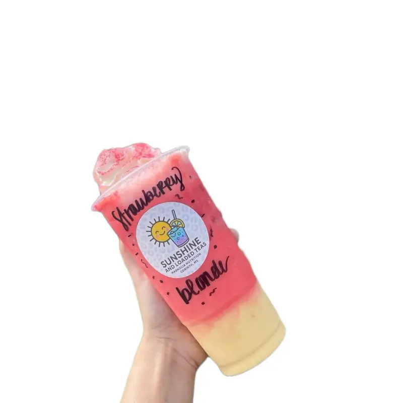 Strawberry Blonde - PM, Pina Colada, Straw, Cherry