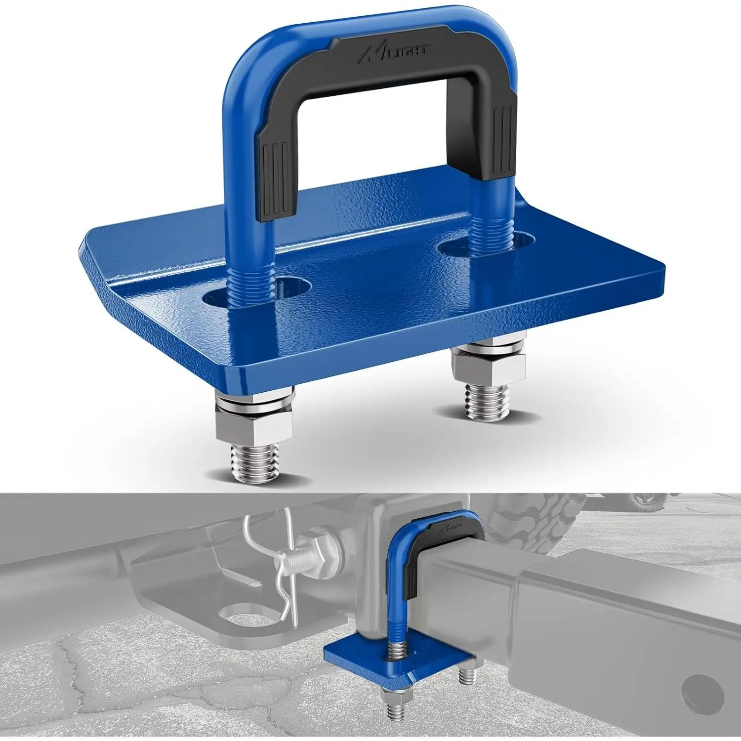 Nilight Trailer Hitch Tightener for 2 Inch Trailer Hitches Hitch Mount Anti Rattle Heavy Duty Steel with Rubber Cover Blue U Bolt Glossy Coating Plate Electrophoresis Anti-Rust Triple Protective Boating Accessories Boat Fenders