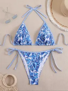 【Plus Size】Paisley Print Bikini Set, Casual Fashion Chic Swimsuit for Beach Holiday Vacation, Women's Swimwear for Summer, Bikinis Sets