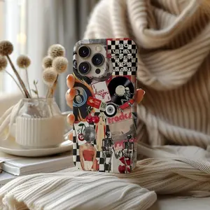 Disco Skater Girl Vintage 8 Ball Collage Phone Case, Edgy Cherry Disco Print, Vintage Case for iPhone 17 16 15 14 13  12 11 Pro Max X XR XS