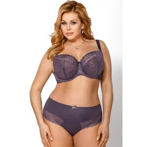 PURPLE SHEER UNLINED LACE BRA SIMENA UNDERWIRE SOFT