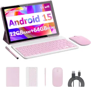 🚀FYP Tech Beast Android 15 Tablet | 12GB RAM | 1TB Expand | 6000mAh | 2-in-1 Pink