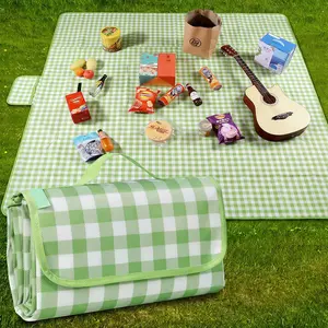 Extra Large Gingham Picnic Blanket – Waterproof & Sandproof Outdoor Mat, Folds Into Carry Bag, Seats 6-8 Adults, Perfect for Beach, Camping, Park #XLBlanket