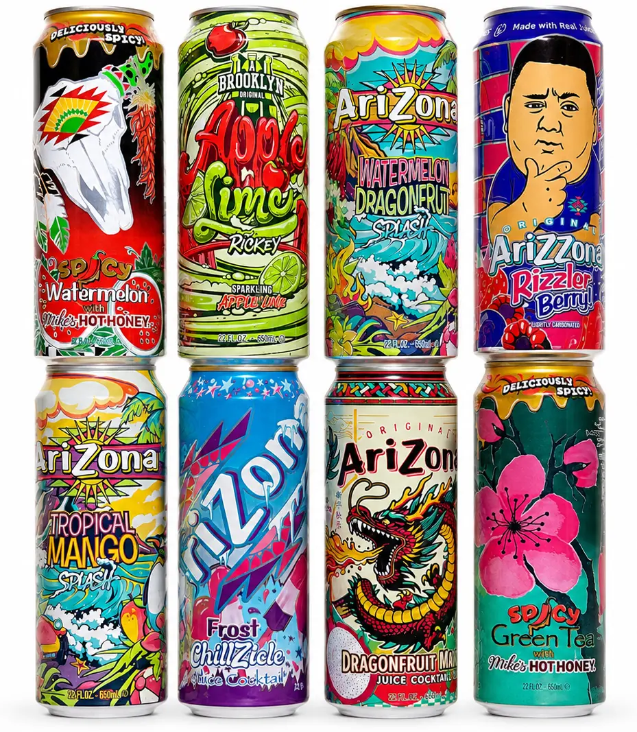 ICED TEA Drink Big Cans 22oz Variety 8 Pack | 8 Unique Fun Flavors | Iced Tea Drinks | Natural Flavors | 8 PACK