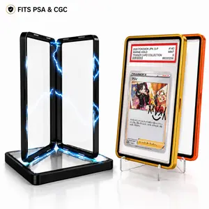 Magnetic PSA/CGC Card Sleeve Case, Aluminum Alloy Protective Case with UV-Resistant Tempered Glass Fits PSA/CGC Slab in Assorted Colors for Collectible Trading caeds or Pokémon Cards