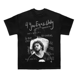 J Cole 4 Your Eyez Only Sketchbook Graphic Tee, Y2K Streetwear T-Shirt, Unisex Crew Neck Tee, Vintage Hip-Hop Graphic, Sports Style, Casual Cotton Fit
