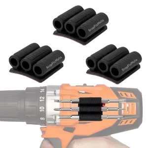 20 Pcs Universal Self-Adhesive Drill Bit Gripper,Universal Fit Drill Bit Holders for Impact Drivers and Drills,Drill Bit Sleeve Organizer Strong Adhesive Attach to Impact Drivers, Hold 6 Drill Tips on Side of Power Drill,SnapFixMate,TikTokShopBlackFriday