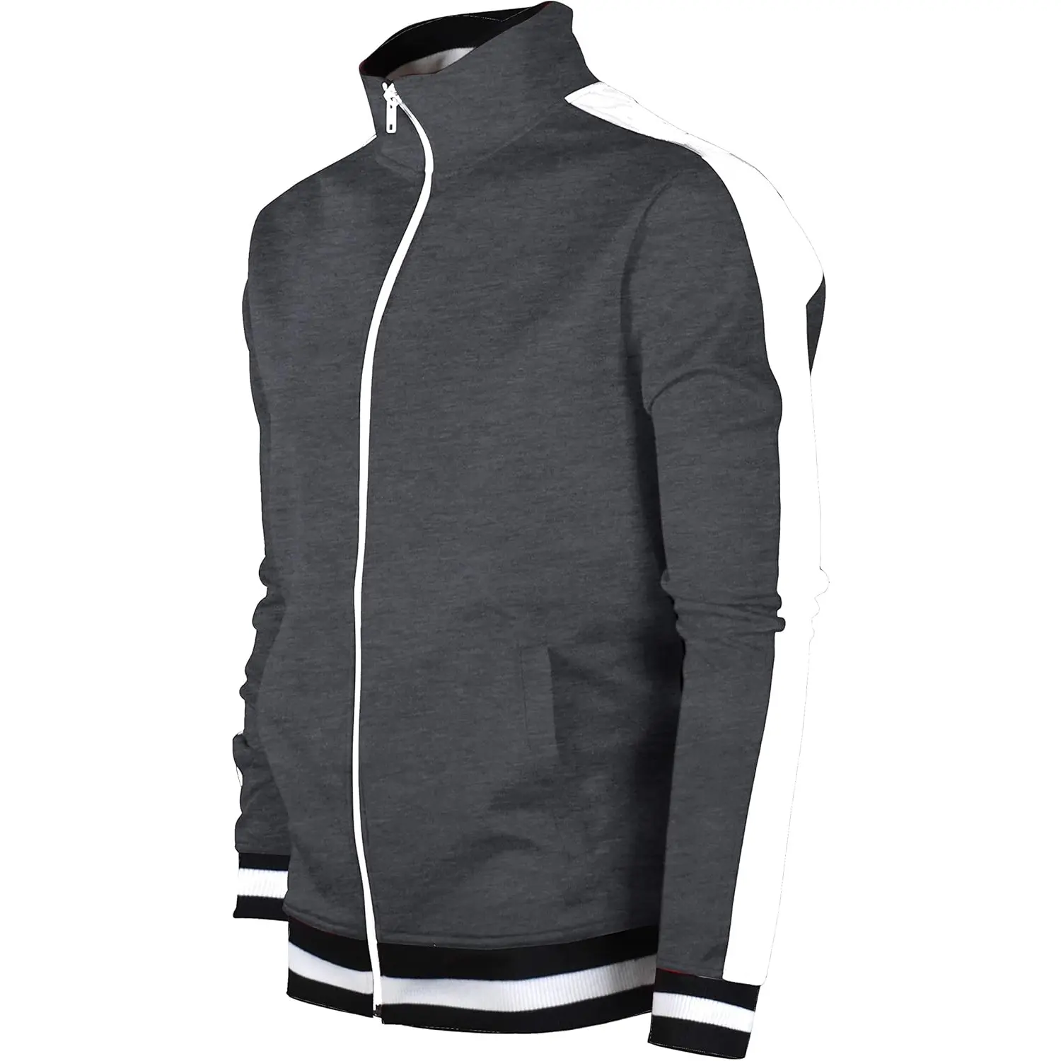 SCREENSHOT-TRACK JACKET Mens Urban Hip Hop Premium Track Jacket - Slim Fit Side Taping Sportswear Urbanwear Streetwear Top Medium Size