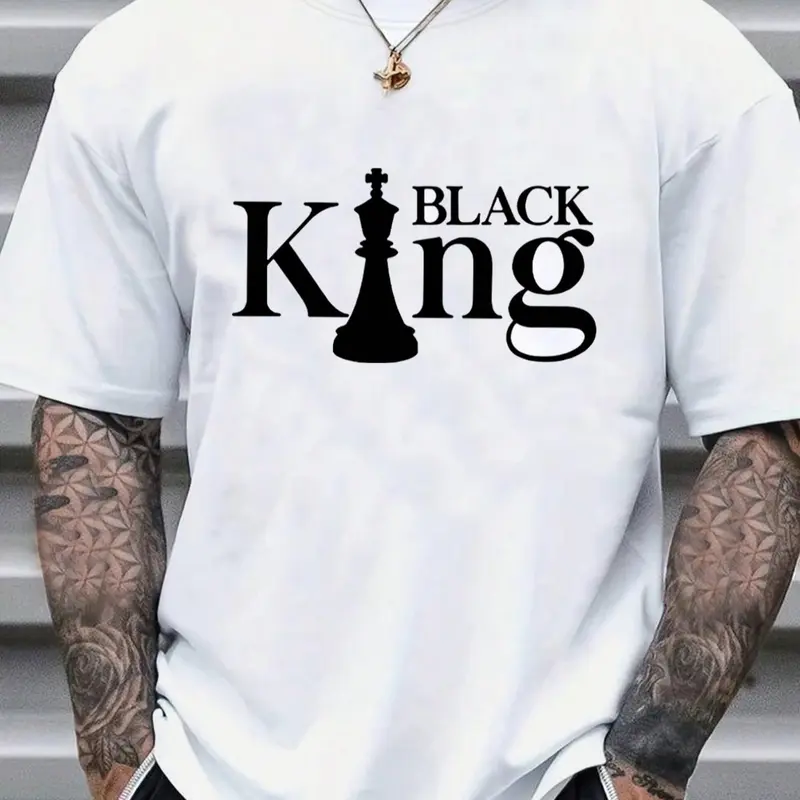 Men's Regular Fit Letter Print Graphic Jersey Polyester Round Neck Tee Menswear, Casual Classic Stylish Short Sleeve Crew Neck T-shirt for Summer, Men's Top for Daily Wear