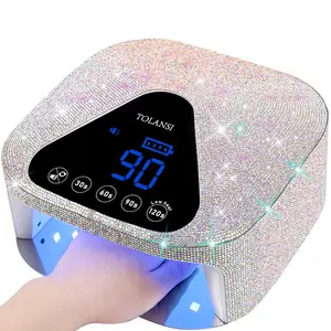 UV LED Nail Lamp, 54W Rechargeable Cordless Nail Lamp, Gel Nail UV Lamp with 4 Timers, Touch Control with Display and Auto Sensor, Salon and Home Quick Nail Polish Curing Lamp.