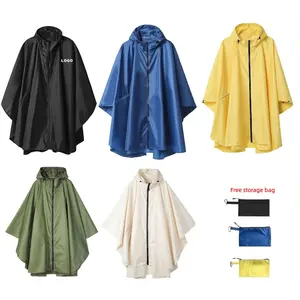Fashionable Unisex Raincoat Cape for Outdoor Cycling and Hiking, Lightweight Universal Rain Poncho with Waterproof Zipper
