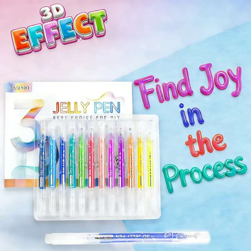3D Jelly Pens, 12/24/36 Colors Set of 3D Effect Jelly Gel Pens, Perfect for Painting, Drawing, Writing, Bullet Journal, Card Making, Nail Painting, DIY Crafts