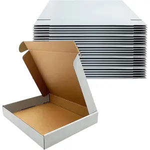 13x11x2 Inches Set of 25 White Corrugated Shipping Cardboard Mailing Boxes for Packing Small Business Moving Storage E-Commerce Packaging Gift Presents