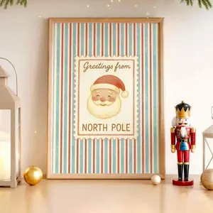 Cute Santa Claus Frameless Christmas Wall Art, Canvas Decor, Party Poster, Living Room Decoration, Home Wall Painting