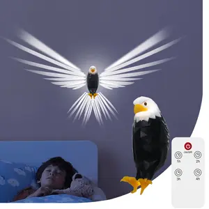 Bald Eagle Wall Light with Magnetic LED, Remote Control, Ambient Lighting, Battery Operated, Wall Mounted Eagle Light, 3D Design for Bedrooms, Living Rooms, and Hallways