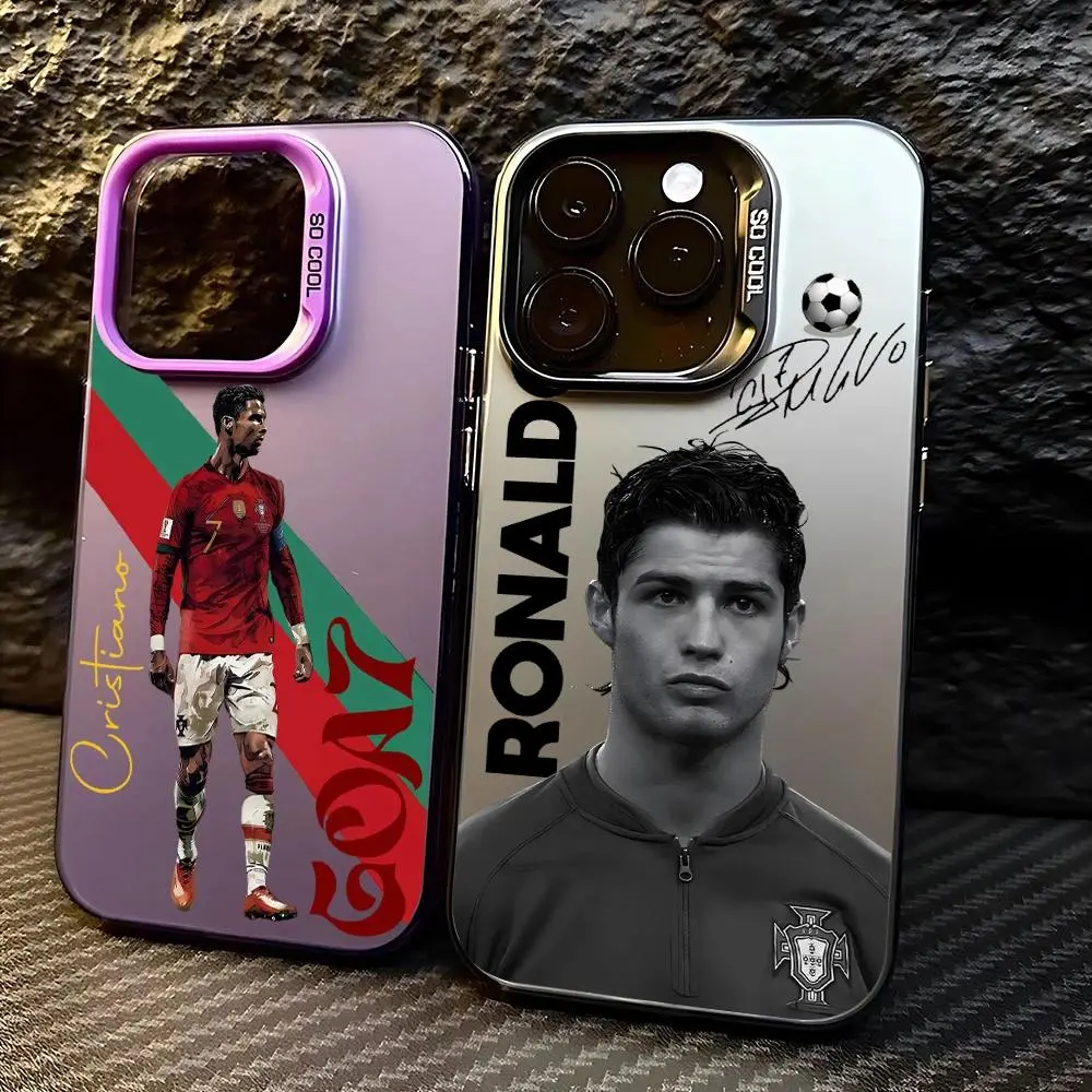 CR7 Famous Football Player Personalized Matte Back Colorful TPU Crash-Proof Phone Case with Cute Animal Art - Full Coverage Protection, Resistant Mobile Accessory for iPhone 13-17, Pro, Max, Plus, iPhone 15