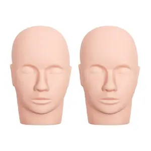 Lash Mannequin , Pro  Mannequins Flat  Soft   Practice Make Up Eyelash Extensions Massage Model Manikin  Doll   2 Pack  Colour