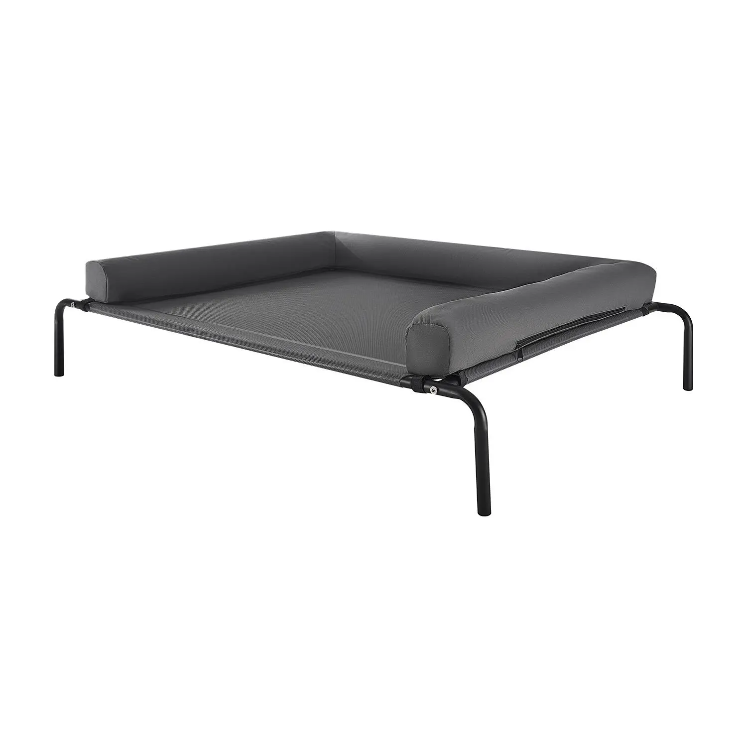 【summerfinds】VEVOR Elevated Dog Bed for Large Dogs, Portable Raised Dog Cot with Washable Pillow, Indoor & Outdoor Pet Cooling Raised Hammock Bed with Steel Metal Frame and Breathable Teslin Mesh, XL, Gray