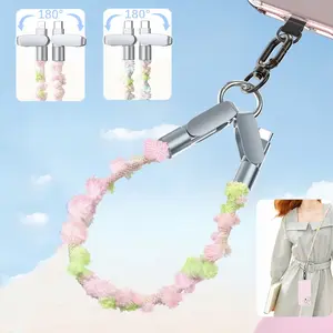 Type C-Lightning Wristband Cellphone Charging Cable, Portable Handheld Phone Lanyard, Fast Charge & Sync, Anti-Theft Design, 0.3-1.2m, Ideal Gift, Phone Strap