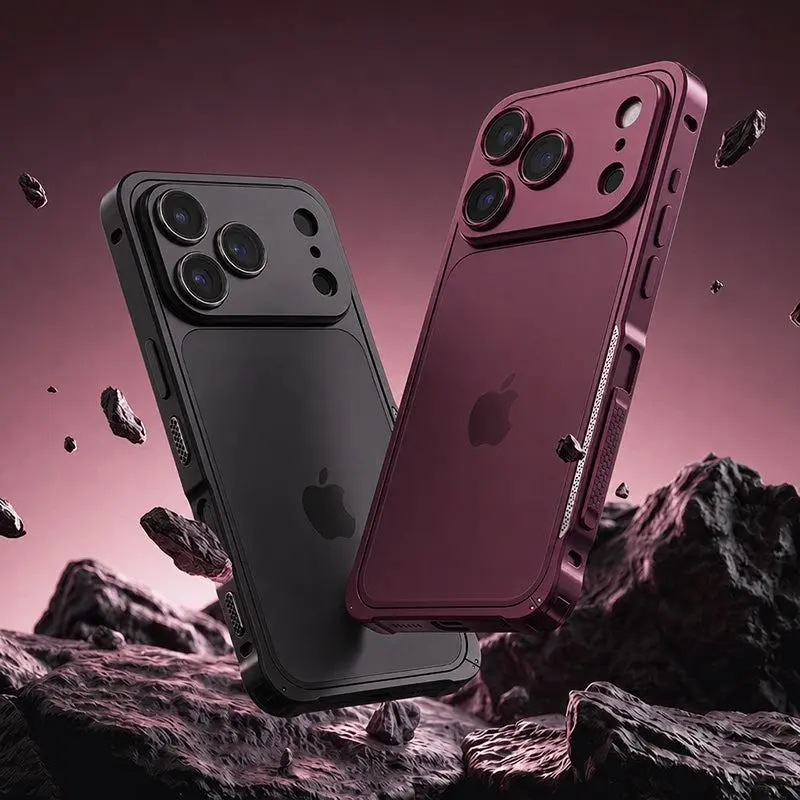 ChubbyArmor SlideRail Metal Frame Case for iPhone - with Interactive Side Slider, Detachable Lens Cover