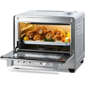 13QT Compact 6-in-1 Steam Oven Stainless Steel Countertop Convection Oven Fast Preheat Air Fry Bake Roast Broil Reheat & Steam Perfect for Small Countertop