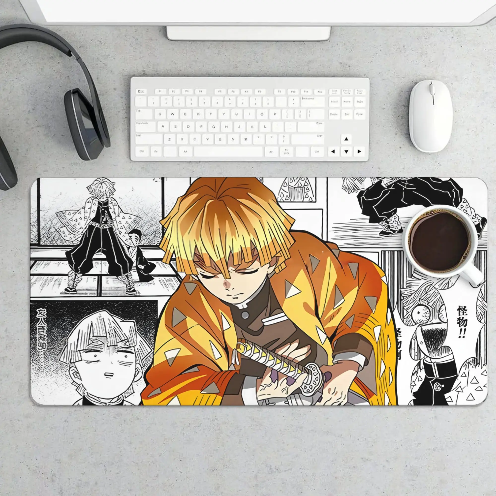Demon Slayer Zenitsu Anime Mouse Pad for Gaming Laptops Enhances Smooth Precise Movements Ideal Daily Use Zenitsu Fans Gaming Mat