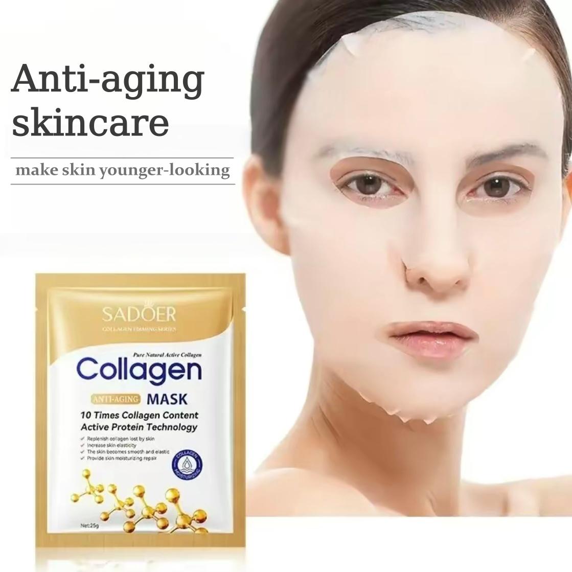 10/20/40PCS Collagen Face Mask, Skincare with Collagen Components, Collagen Content, Moisturizing, Hydrating, Moisture and Moisturizer, Deep Hydration Tightening, Smooth, Gentle, Non-Irritating Facial Light Beige Formula, Portable Travel Pack
