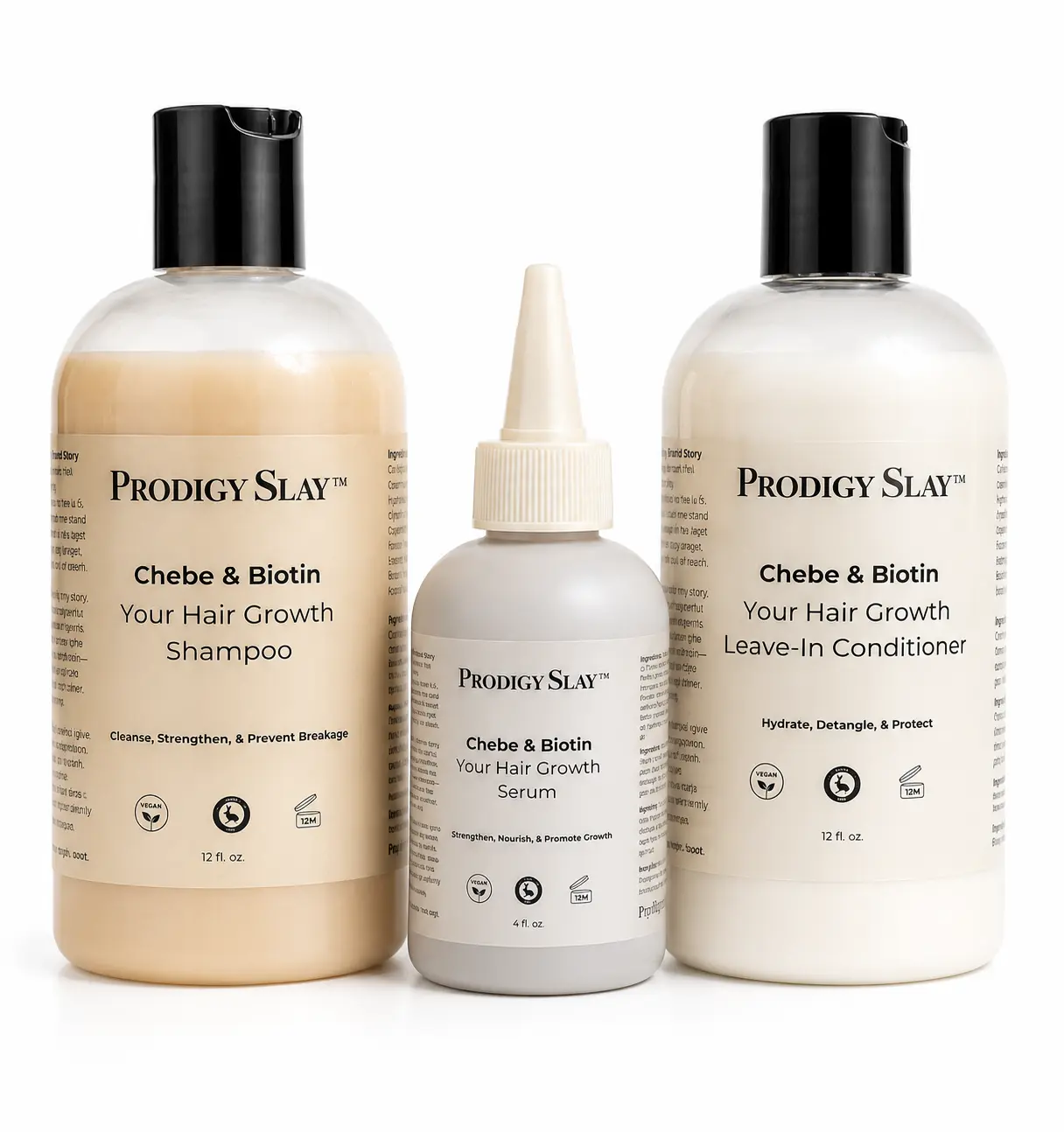 Chebe & Biotin Hair Growth Kit for Coily and Curly Hair | 3-Step Routine for Breakage Control & Length Retention