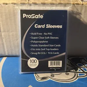 ProSafe Standard Penny Sleeves 100 Per Pack 1 Packs Acid Free PVC Free Crystal Clear Polypropylene for 4x6 Toploaders