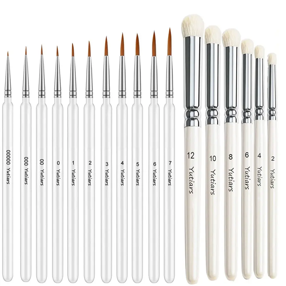 Micro Drybrush Fine Detail Craft Paint Brushes Set with Wood Handle, 3/6/11/17pcs for Acrylic and Watercolor Painting, Ideal for Citadel Vallejo Dnd Miniatures