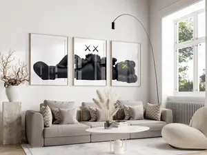 KAWS Poster Set of 3: Hypebeast Wall Art and Minimalist Graffiti Décor - Gift for Art & Sneaker Lovers