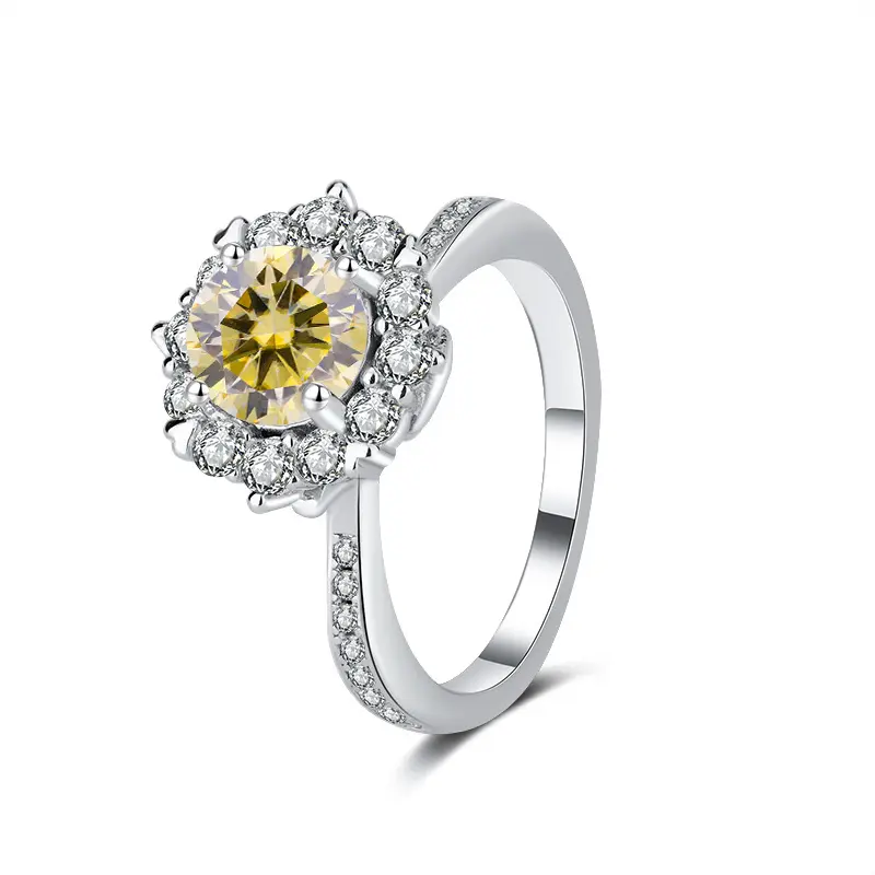 50 points lemon yellow moissanite diamon