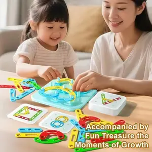Nail Board Puzzle Toy Shape Sorter Montessori Educational Geometric Shapes Cards, Pre-School Children Early Education Game Toy, Creative Gift