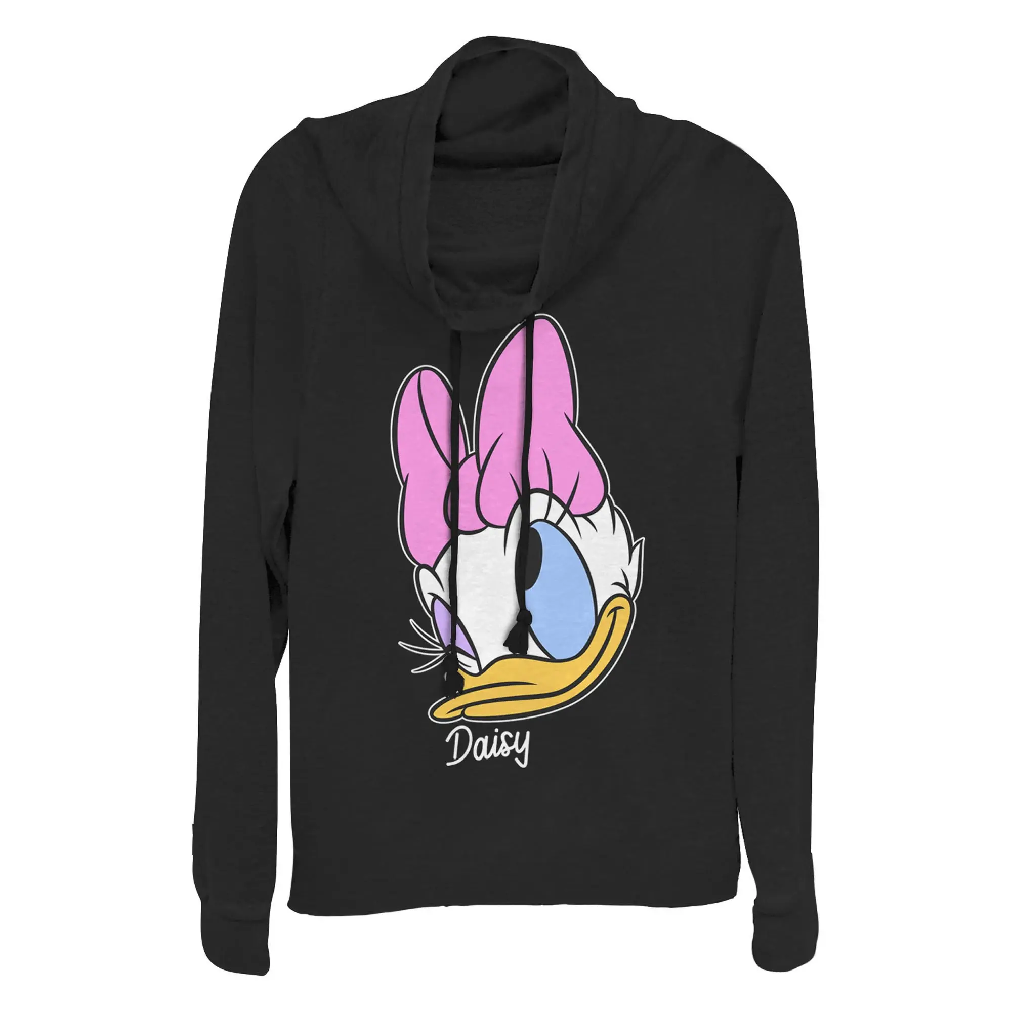 Junior's Mickey & Friends Daisy Portrait Cowl Neck Sweatshirt