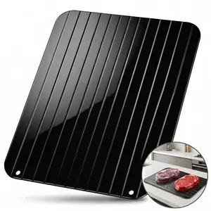 Premium Rapid Defrosting Tray, Heavy-Duty Aluminum Fast Thawing Plate, Non-Stick Chemical-Free No-Electric Thaw Board for Meat, Fish, Vegetables, Portable Easy Storage Kitchen Gadget