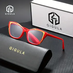 GIGULA Small Frame Cat Eye Reading Glasses for Women, Vintage Color Block Design, Elegant and Versatile, Lightweight and Comfortable to, Unisex