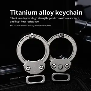 Titanium alloy keychain, portable and compact, can be hung on the waist of pants, high-quality and durable, fashionable alloy keychain