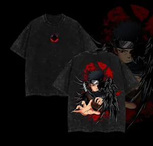 Limited Edition SHISUI UCHIHA - Anime Double Printed Oversize Lightweight Acid Washed Tee, Gift For Anime Fan, Graphic Tee