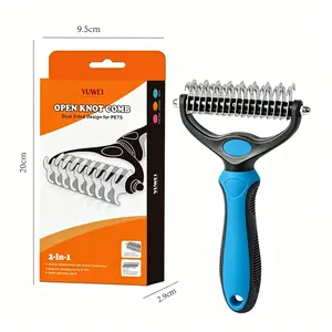 Original Pet Grooming Rake - Double-Sided Deshedding Dematting Tool, Undercoat Rake for Dogs & Cats, Extra-Wide Dog Grooming Brush & Deshedder Comb for Long Hair, Reduces Shedding 95%
